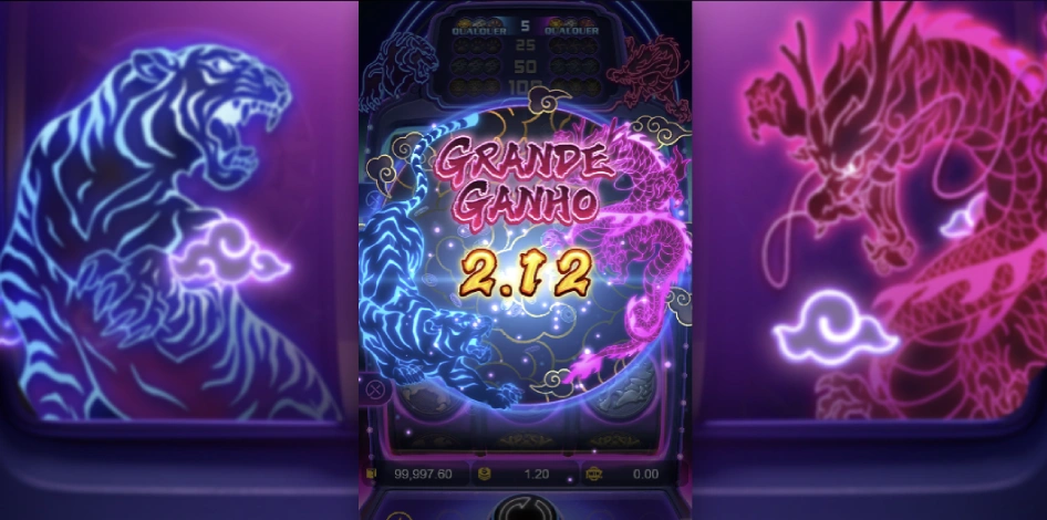 Imagem mostrando ganho no jogo Dragon Tiger Luck da Onabet
